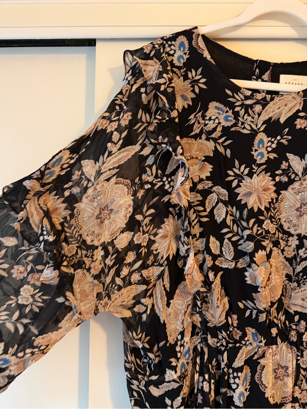 Sezane Black Floral Print Dress - Picture 3 of 7